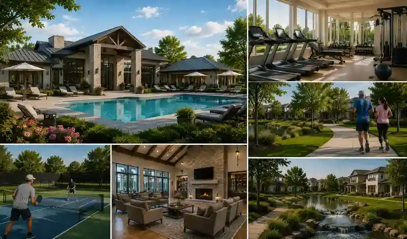 Amenities and wellness lifestyle at Eagle's Trace senior living community in West Houston with recreation and fitness facilities.